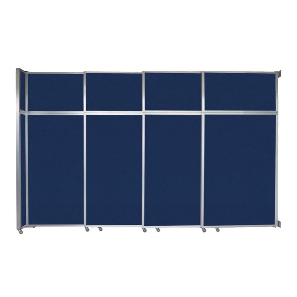 Operable Wall Sliding Room Divider 12'8" x 8'5-1/4" Navy Blue Fabric